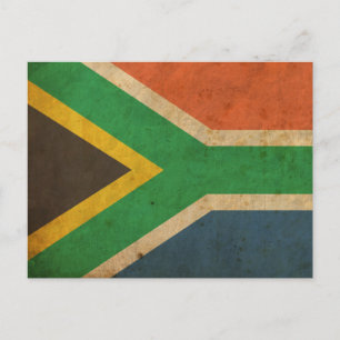 Vintage Südafrikanische Flagge Postkarte