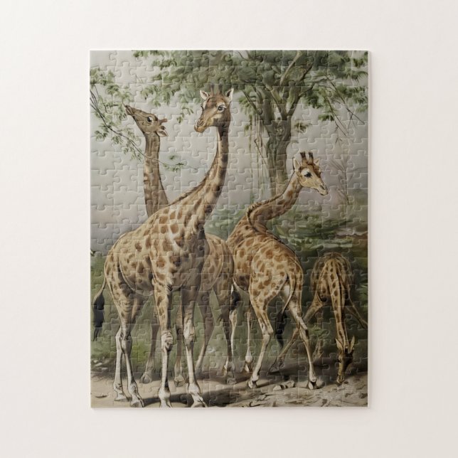 Vintage südafrikanische Giraffen Puzzle (Vertikal)