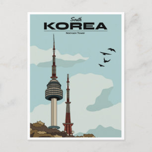 Vintage Südkorea Seoul berühmtes ikonisches Wahrze Postkarte