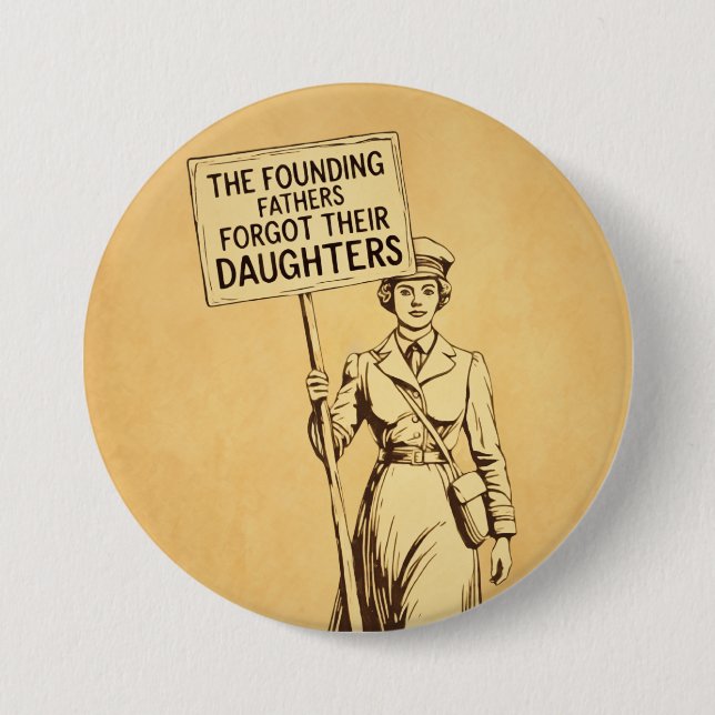 Vintage Suffragette Feministerprotestantik Kunst Button (Vorderseite)