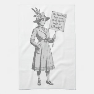 Vintage Suffragette Herr Präsident, wie lange Frei Geschirrtuch
