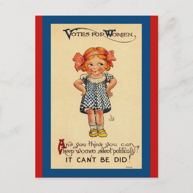 Vintage Suffragettes Niedliches Girl-Image Postkarte (Vorderseite)