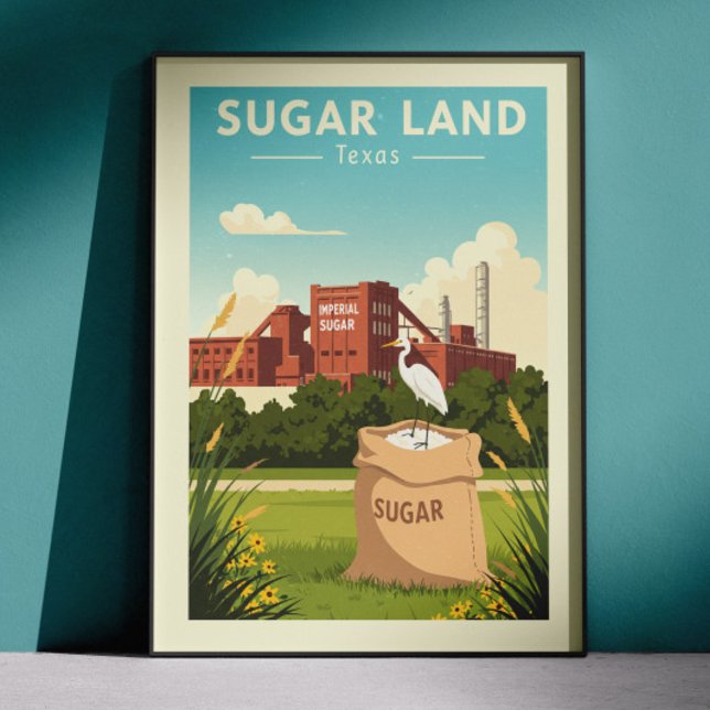 Vintage Sugar Land Texas Poster (Von Creator hochgeladen)