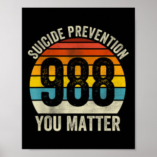 Vintage Suicide 788 Shirt Selbstmordprävention 988 Poster