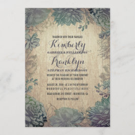 Vintage Sukkulenten Rustikale Hochzeit Einladung
