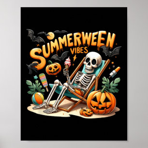Vintage Summerween Eiscreme Sommerferien Hallo Poster