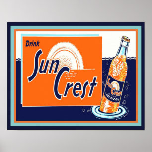Vintage-, Sun Crest-, Limonadeplakat Poster