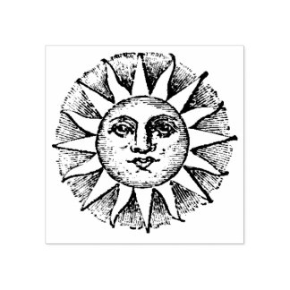 Vintage Sun Face Rubber Stamp Gummistempel