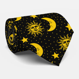 Vintage Sun-Mond-Sternchen-Vereinbarung Krawatte