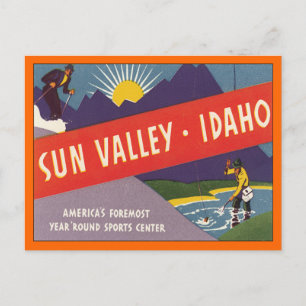 Vintage Sun Valley Idaho Postkarte
