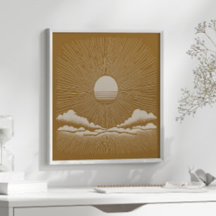 Vintage Sunburst Celestial Boho Natur-Inspiriert Poster