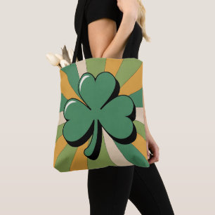 Vintage Sunburst Shamrock Retro Irish-Tasche