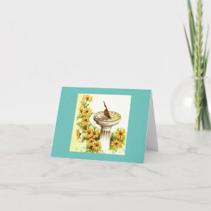 Vintage Sundial Card Karte