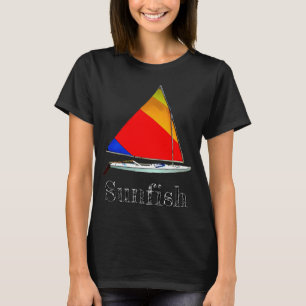 Vintage-Sunfish-Segelboot, Farbige Retro-Segelboot T-Shirt