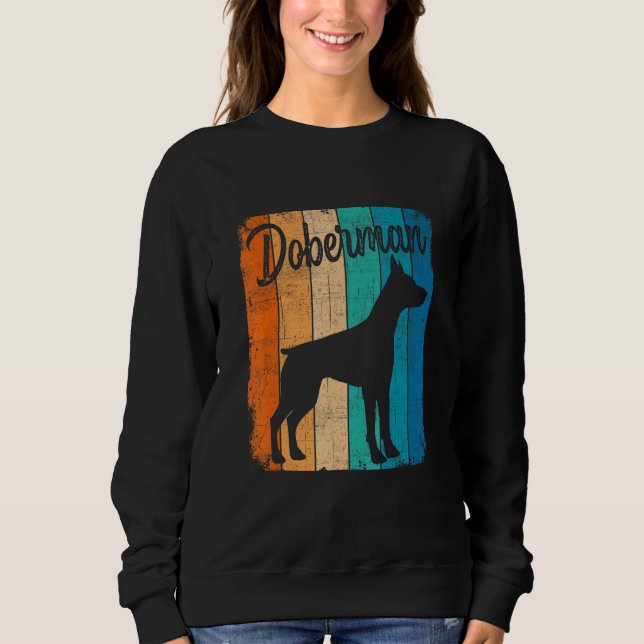 Vintage Sunset Doberman Dog Pet  Dog Owner Sweatshirt (Vorderseite)