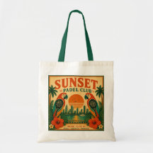 Vintage Sunset Padel Club Papageien-Tragetasche