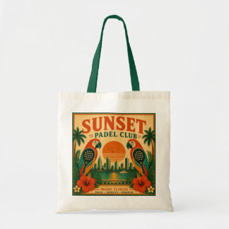 Vintage Sunset Padel Club Papageien-Tragetasche Tragetasche