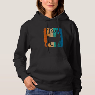 Vintage Sunset Pug Dog Pet Dog Owner Hoodie