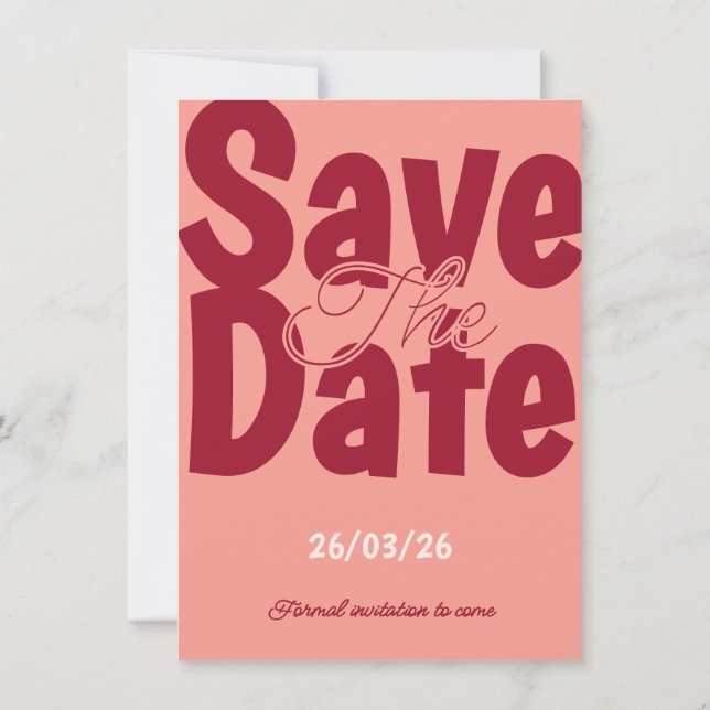 Vintage Sunset Retro Save The Date Card (Rückseite)