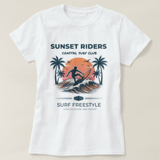 Vintage-Sunset-Riders-Surf-Grafik-T-Shirt Küstenst T-Shirt