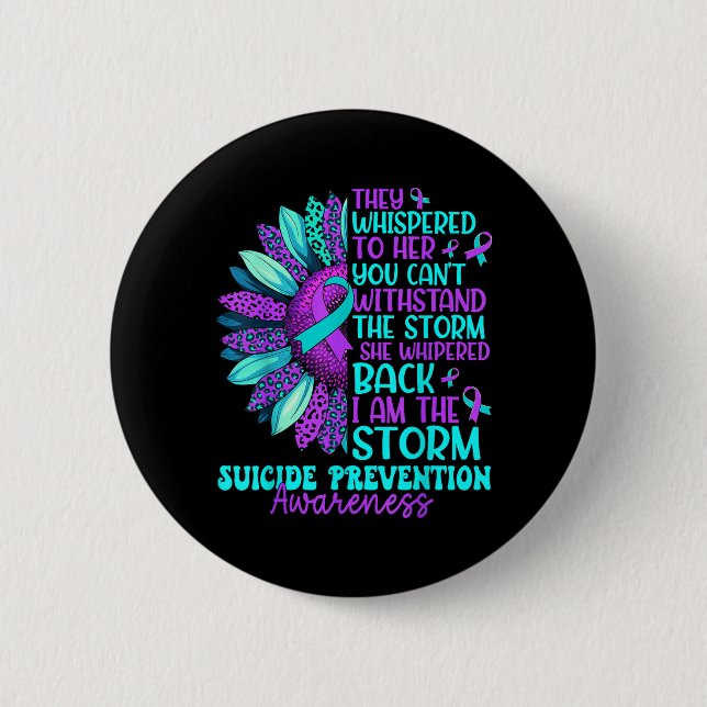 Vintage Suower Präventionsbewusstsein Männer Fraue Button (Vorderseite)