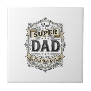 Vintage Super Dad Abzeichen Shirt Design_1 Fliese