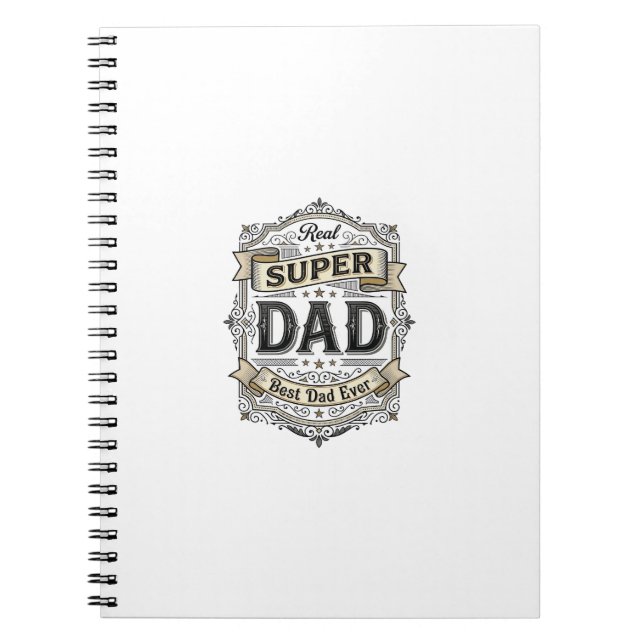 Vintage Super Dad Abzeichen Shirt Design_1 Notizblock (Vorderseite)