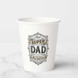 Vintage Super Dad Abzeichen Shirt Design_1 Pappbecher