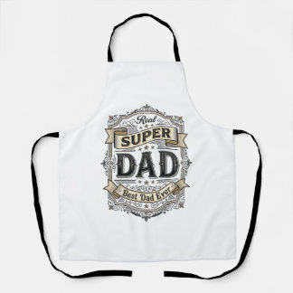 Vintage Super Dad Abzeichen Shirt Design_1 Schürze