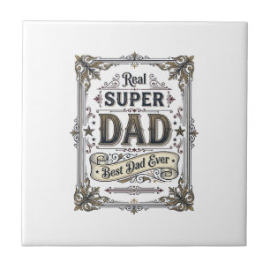 Vintage Super Dad Best Dad Ever T-Shirt Design_1 Fliese