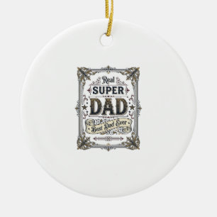 Vintage Super Dad Best Dad Ever T-Shirt Design_1 Keramik Ornament