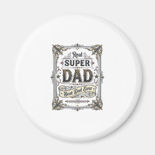 Vintage Super Dad Best Dad Ever T-Shirt Design_1 Magnet