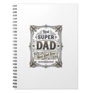 Vintage Super Dad Best Dad Ever T-Shirt Design_1 Notizblock