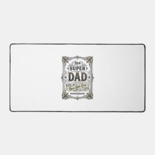 Vintage Super Dad Best Dad Ever T-Shirt Design_1 Schreibtischunterlage