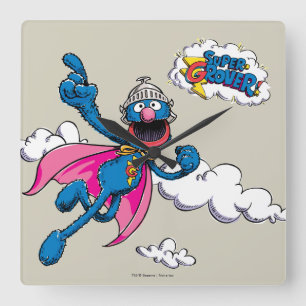 Vintage Super Grover Quadratische Wanduhr