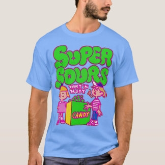 Vintage Super Sours Design verblasste Stilgestaltu T-Shirt
