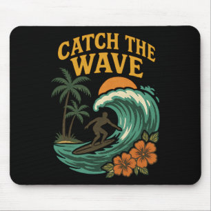 Vintage-Surf-Catch-The-Wave-Retro-Welle-Surfer-Str Mousepad