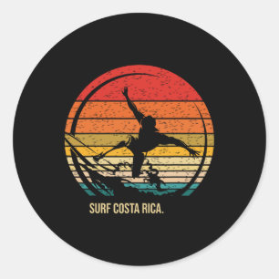 Vintage-Surf Costa Rica Retro-Surfer Surfen Runder Aufkleber