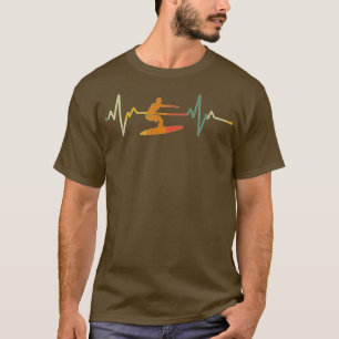 Vintage Surf Surfer Gift Heartbeat Waves Surfing  T-Shirt