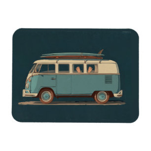 Vintage-Surf-Van – Retro-Camper-Design Magnet