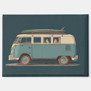 Vintage Surf Van – Retro Camper Design Magnet