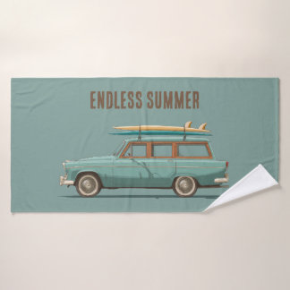 Vintage Surf Wagon – Retro Strandauto Badehandtuch