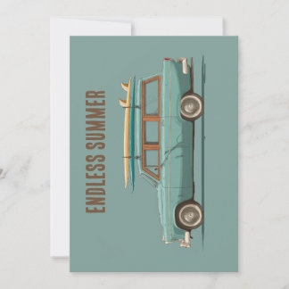 Vintage Surf Wagon – Retro Strandauto Feiertagskarte