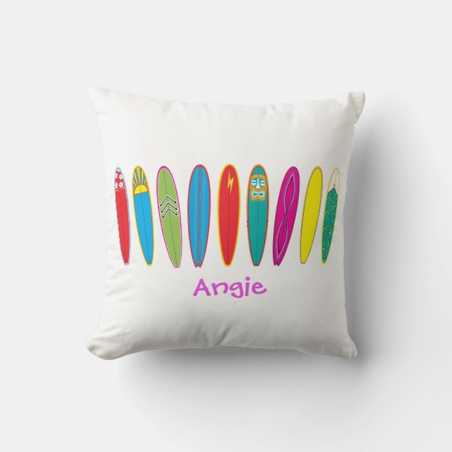 Vintage Surfboards Kissen (Vorderseite)