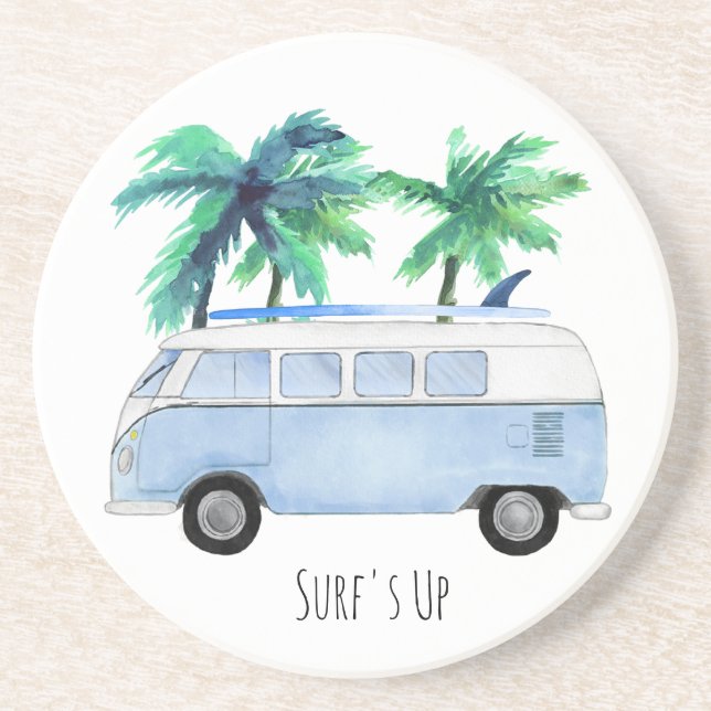 Vintage Surfbretter im Retro-Look Getränkeuntersetzer (Vorne)