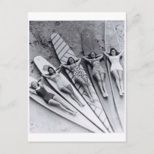 Vintage Surfdamen Viele Beach Australien Postkarte