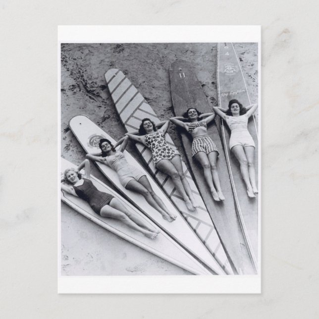 Vintage Surfdamen Viele Beach Australien Postkarte (Vorderseite)