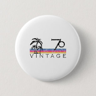 Vintage-Surfen 1970 Pazifik-Sonnenuntergang Geburt Button