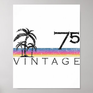 Vintage-Surfen 1975 Pazifischer Ozean Sonnenunterg Poster