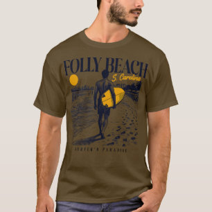 Vintage Surfen Folly Beach South Carolina Retro Su T-Shirt